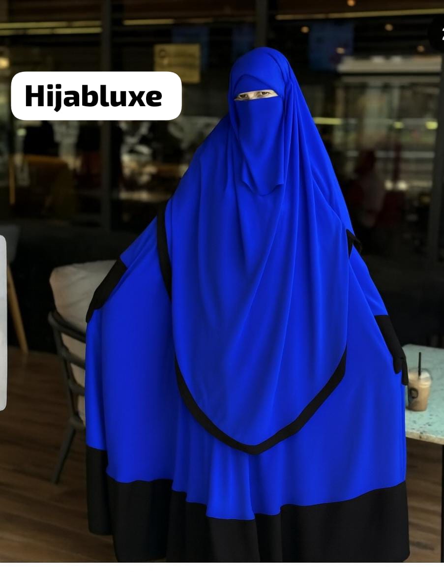 طقم رداء روزا لاكس مع خمار – كريب عالي الجودة