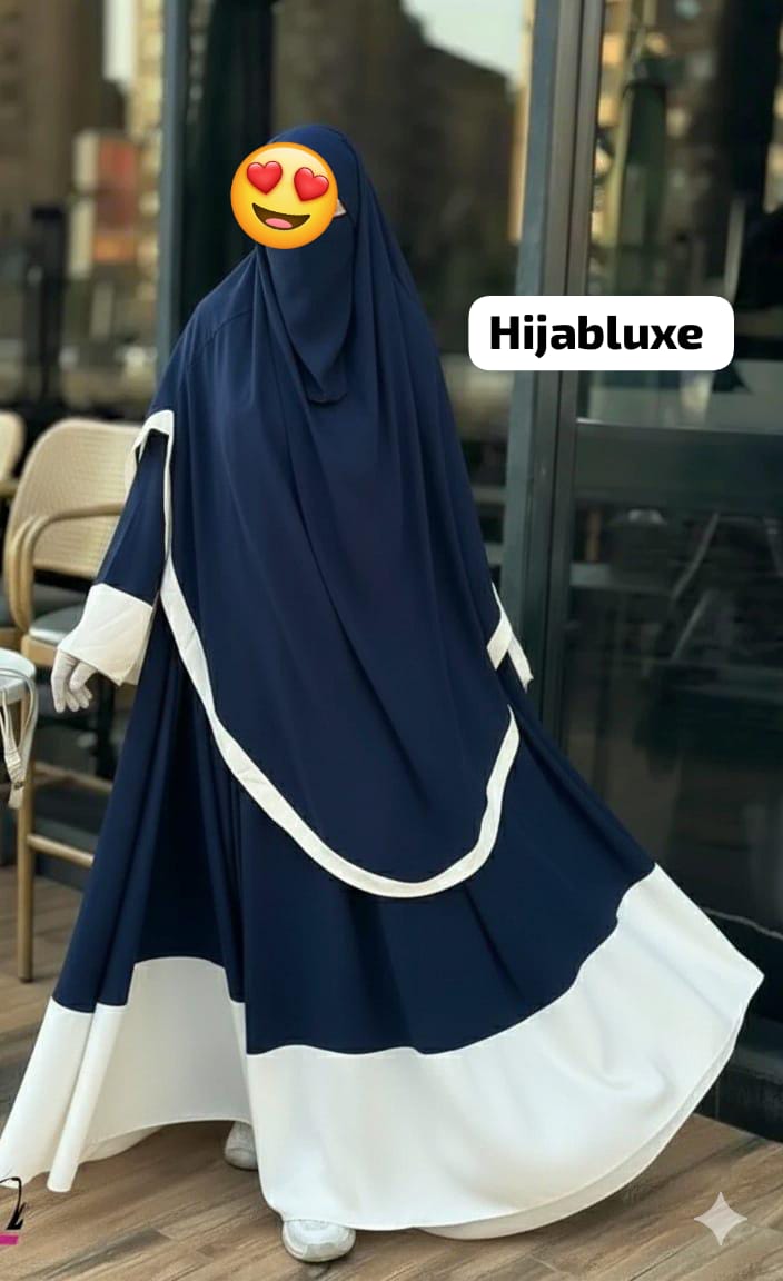 طقم رداء روزا لاكس مع خمار – كريب عالي الجودة