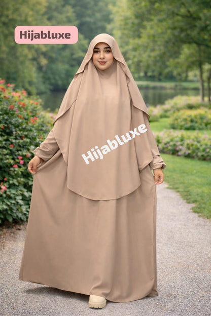 عباية مع خمار مظلة – كريب عالي الجودة