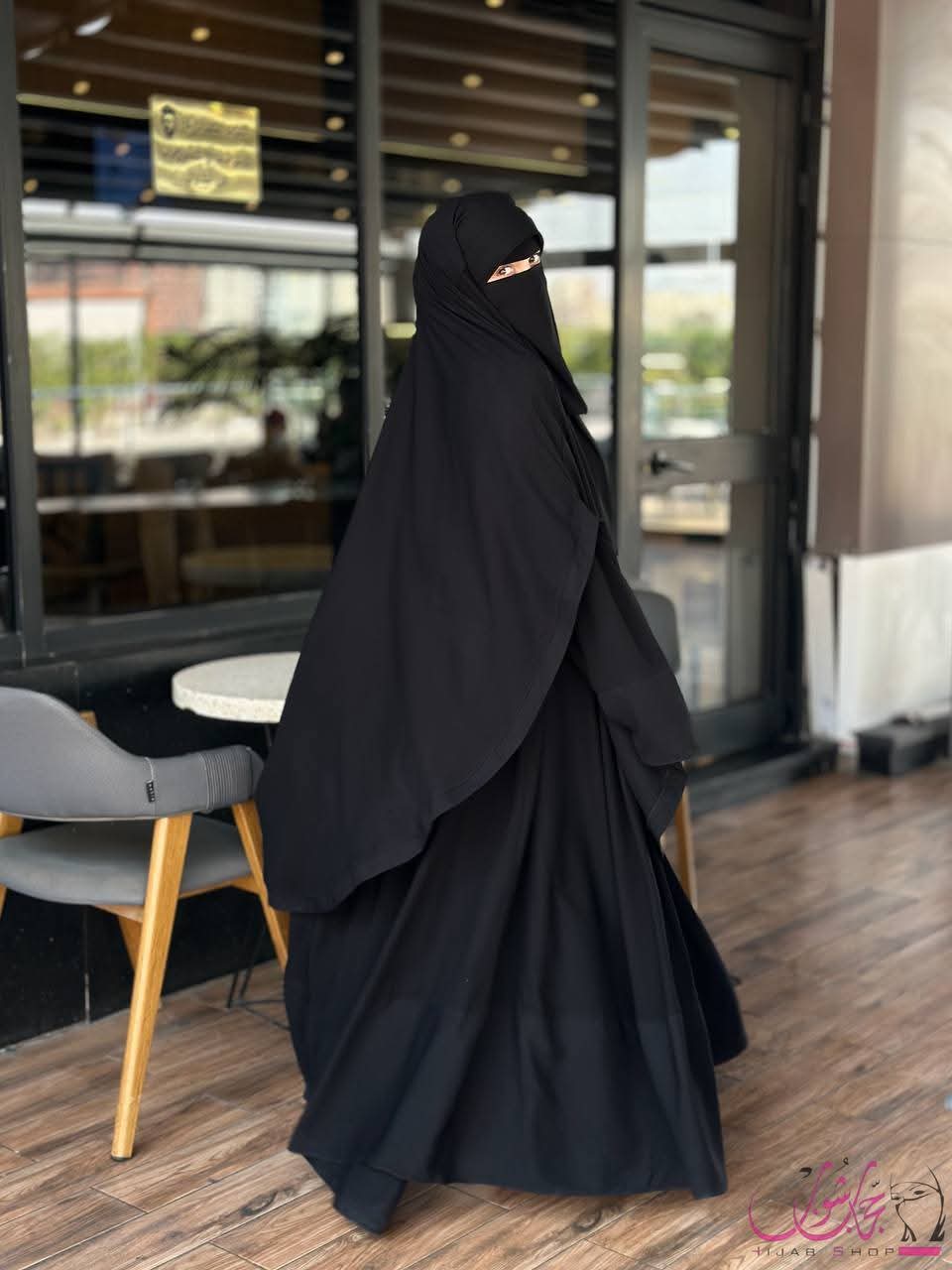 طقم رداء روزا لاكس مع خمار – كريب عالي الجودة